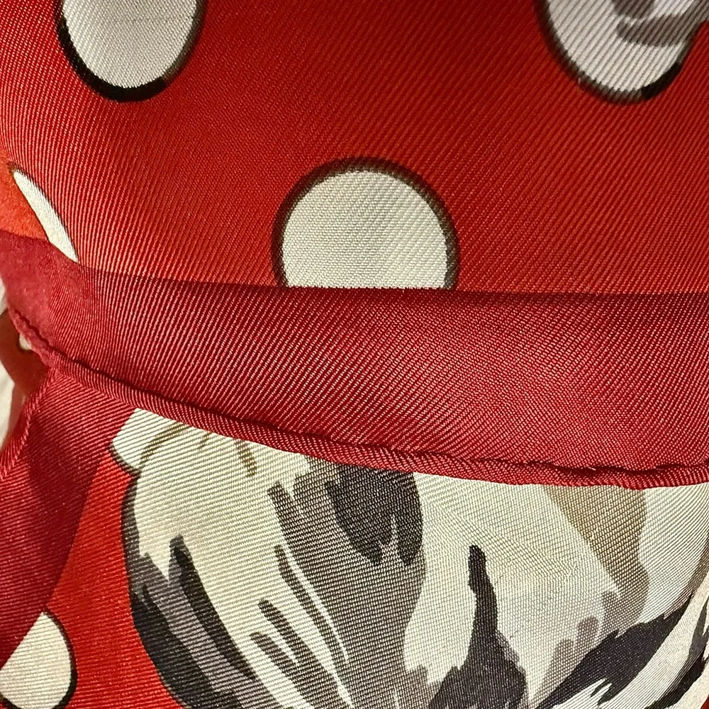 Jumbo Christian Dior Red Floral Polka Dot Scarf all scarves are 40-50% off
